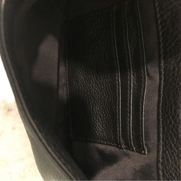 Tory Burch Black Crossbody Bag Womens Pebbled Leather Gold Luxury Designer - Picture 6 of 10